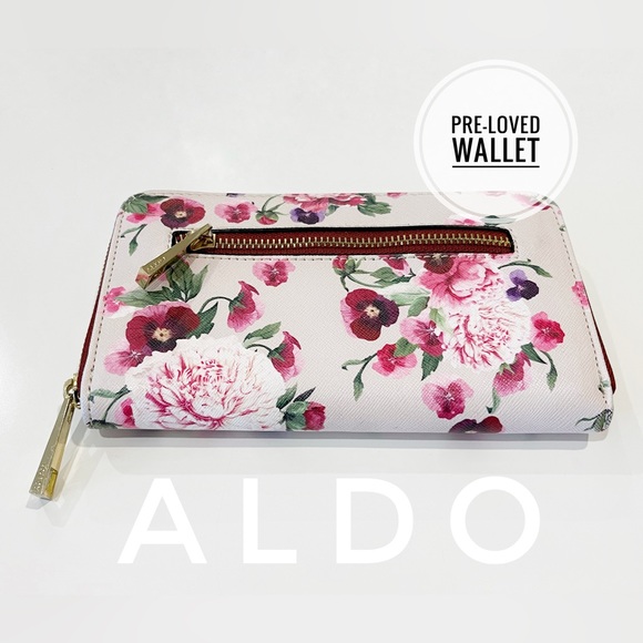 Aldo Handbags - 🌺ALDO Zipped Wallet 🌺Pink - Burgundy Floral Wallet | Pre-Loved🌺